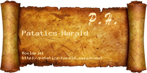 Patatics Harald névjegykártya